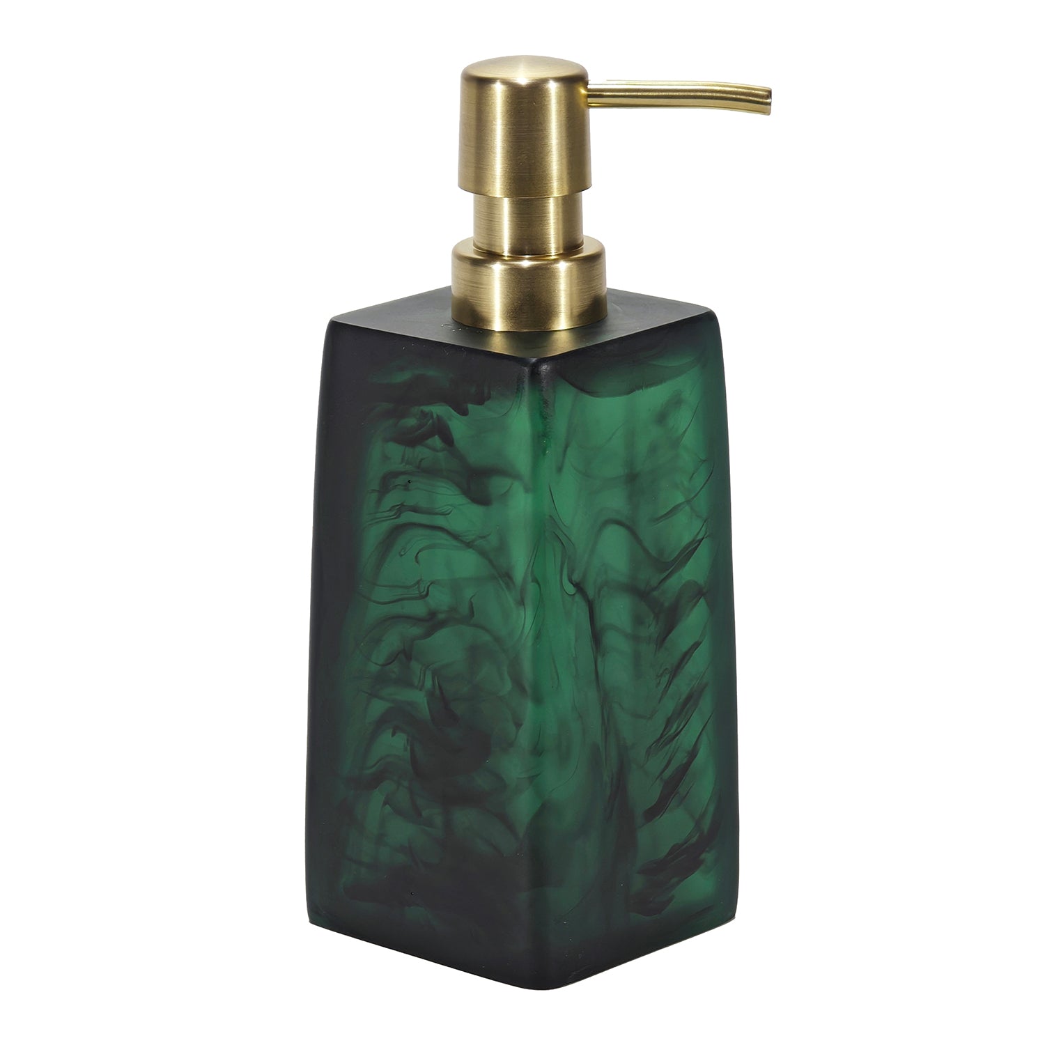 VESTIAMO CASA - Dispenser sapone Effetto Marmo Verde 300 ml - h19,3x7,2x7,2 cm